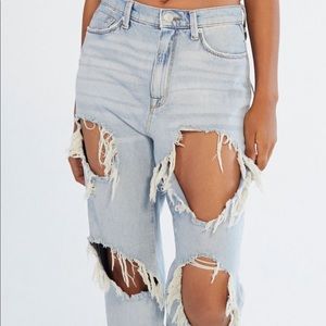 BDG Super Distressed High Rise Mom Jeans